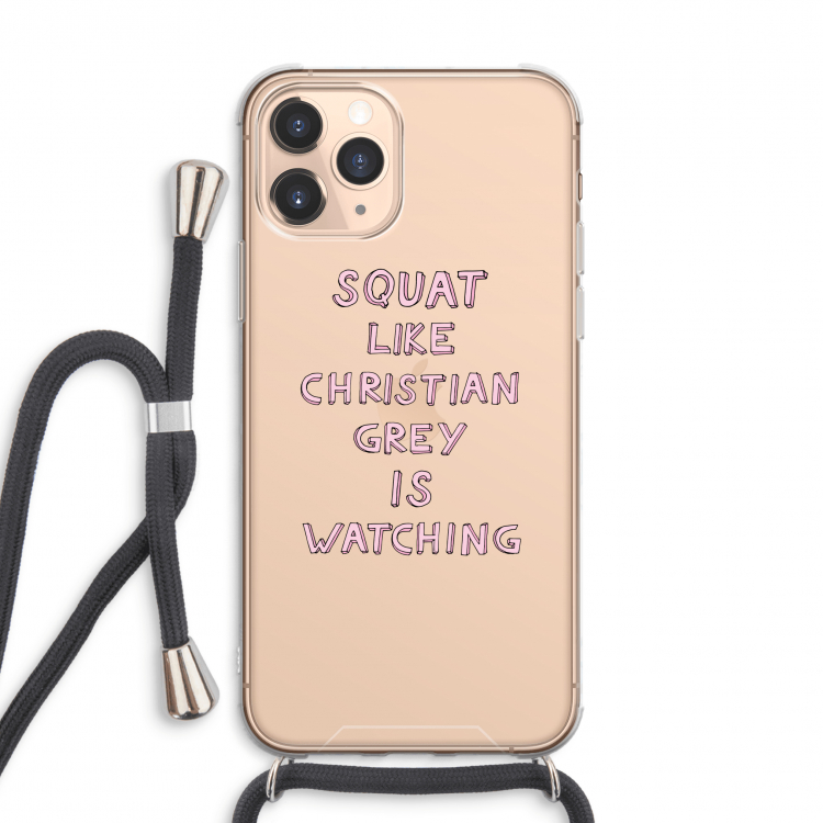 Christian Grey: iPhone 11 Pro Max Transparant Hoesje met koord