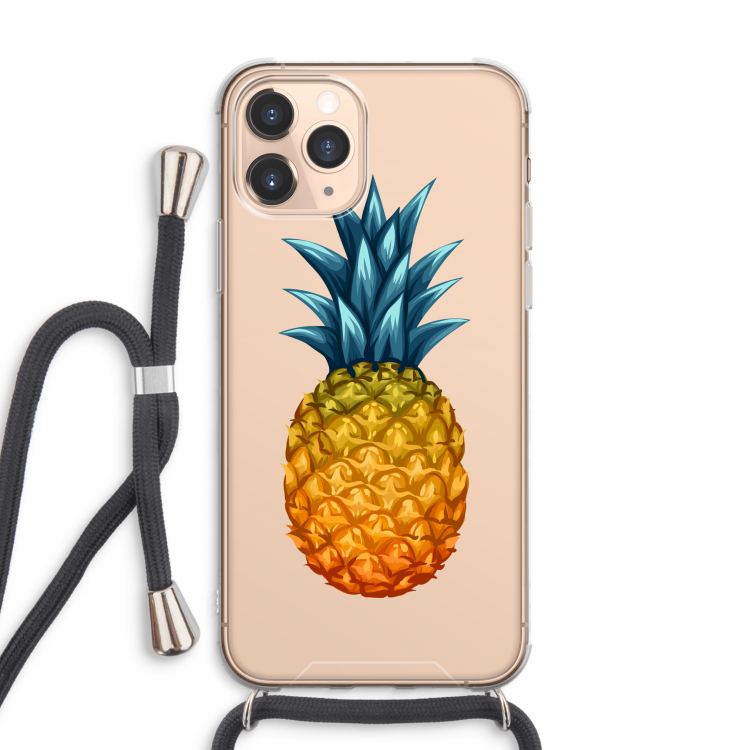 Grote ananas: iPhone 11 Pro Max Transparant Hoesje met koord