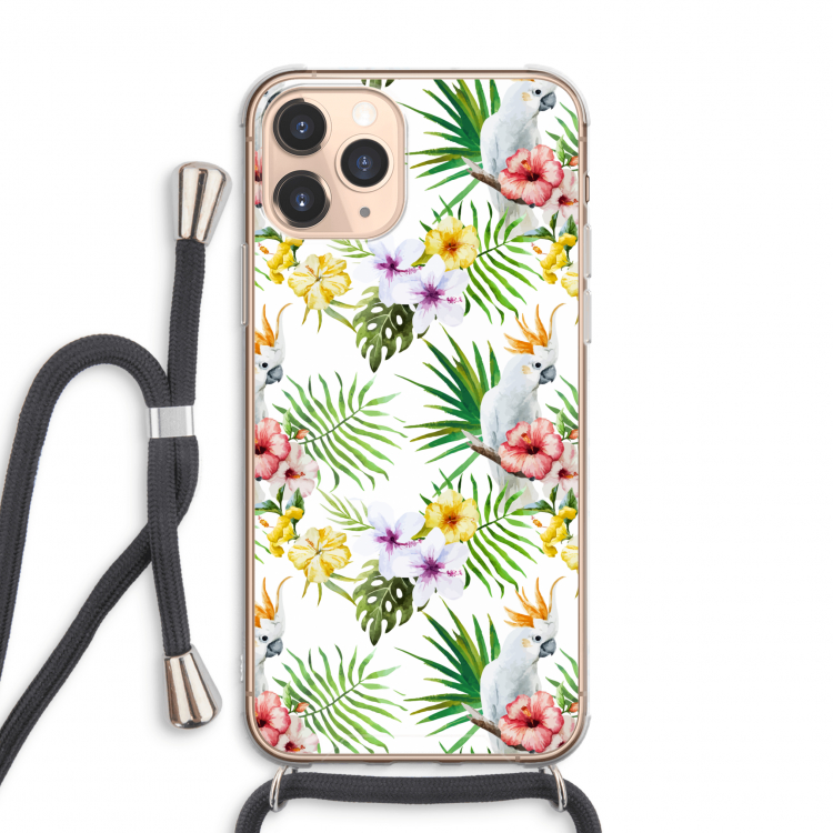 Gele kuif: iPhone 11 Pro Max Transparant Hoesje met koord