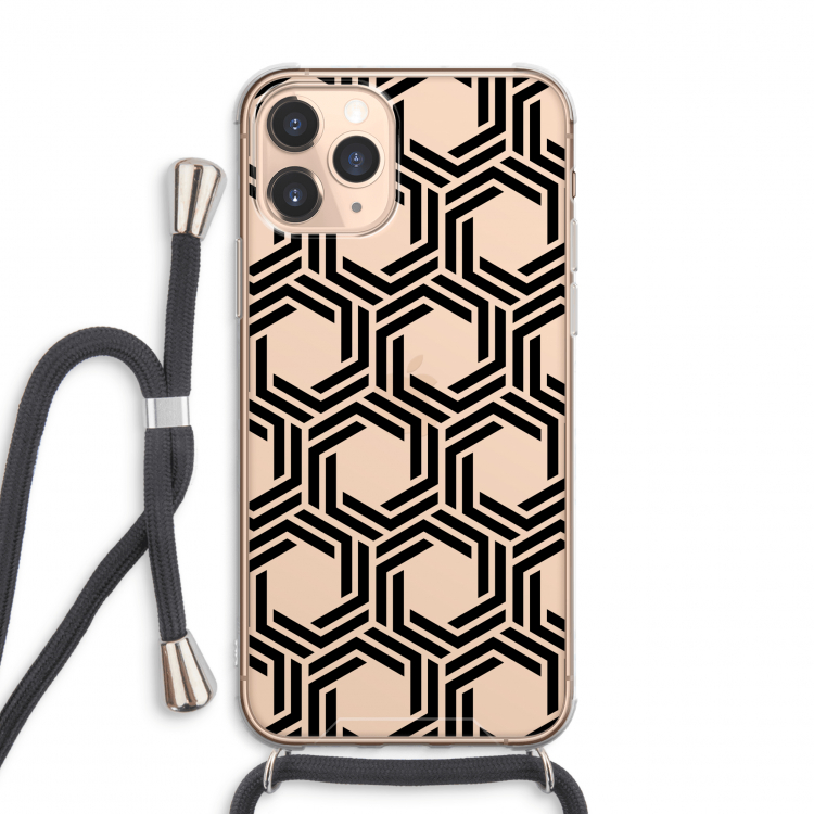 Geometrisch patroon: iPhone 11 Pro Max Transparant Hoesje met koord
