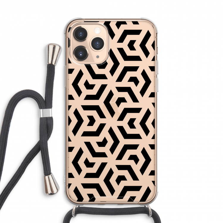 Crazy pattern: iPhone 11 Pro Max Transparant Hoesje met koord