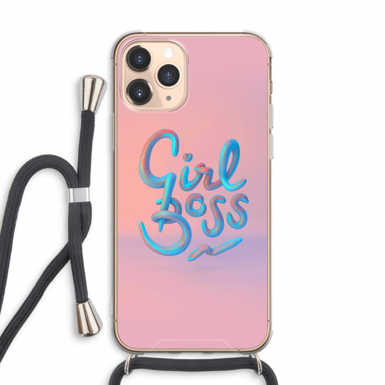 Girl boss: iPhone 11 Pro Max Transparant Hoesje met koord