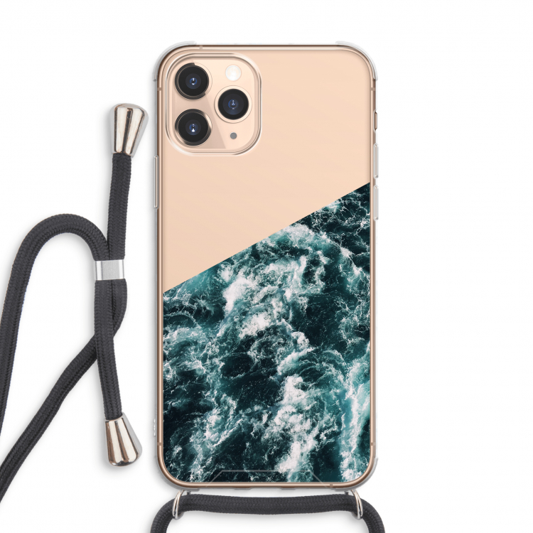 CaseCompany Zee golf: iPhone 11 Pro Max Transparant Hoesje met koord