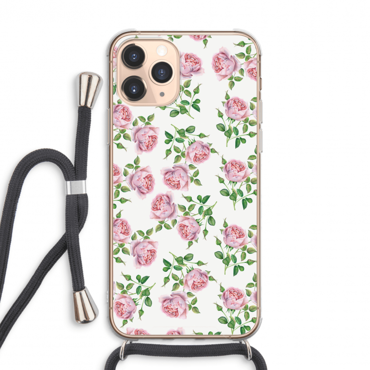 Kleine roosjes: iPhone 11 Pro Max Transparant Hoesje met koord