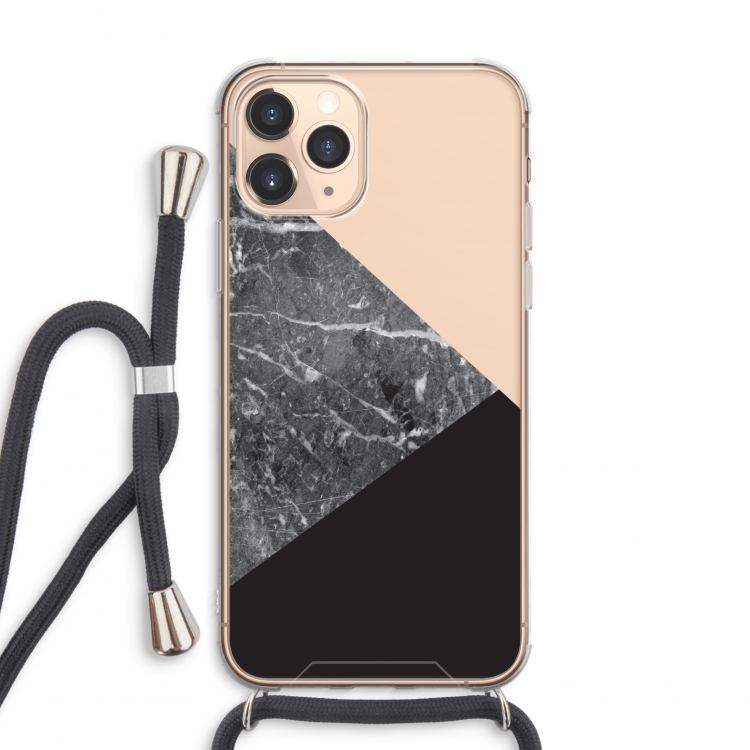 Combinatie marmer: iPhone 11 Pro Max Transparant Hoesje met koord