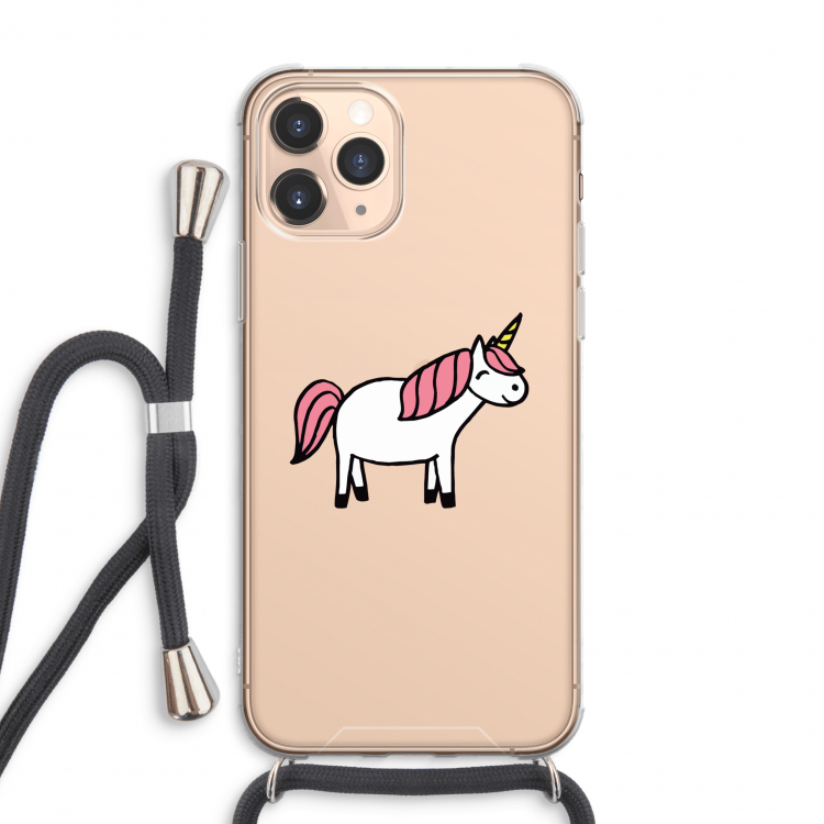 Eenhoorn: iPhone 11 Pro Max Transparant Hoesje met koord