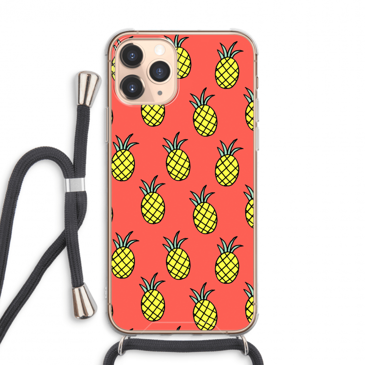 Ananas: iPhone 11 Pro Max Transparant Hoesje met koord