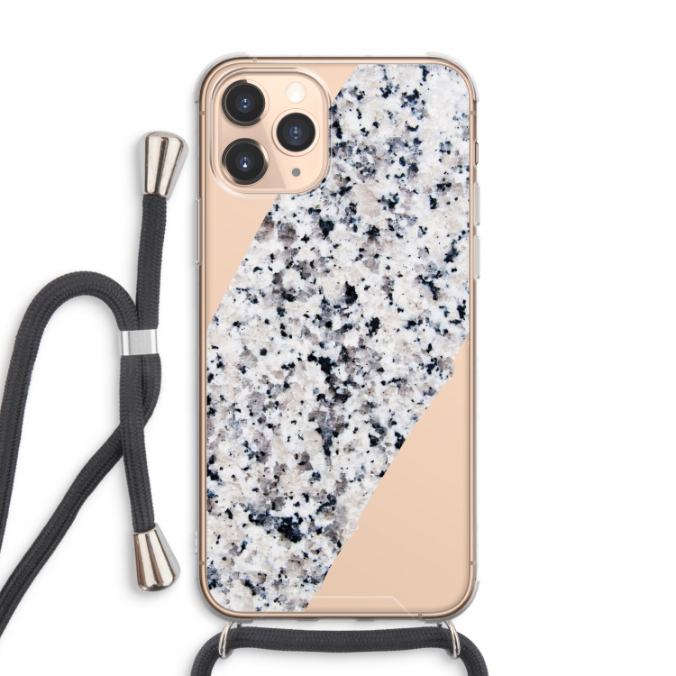 Gespikkelde marmer: iPhone 11 Pro Max Transparant Hoesje met koord