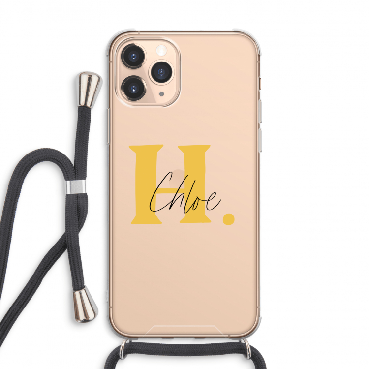 Amber Script: iPhone 11 Pro Max Transparant Hoesje met koord