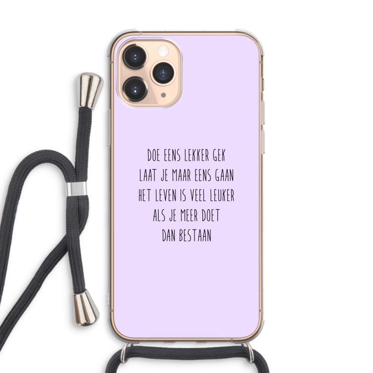 Gek: iPhone 11 Pro Max Transparant Hoesje met koord