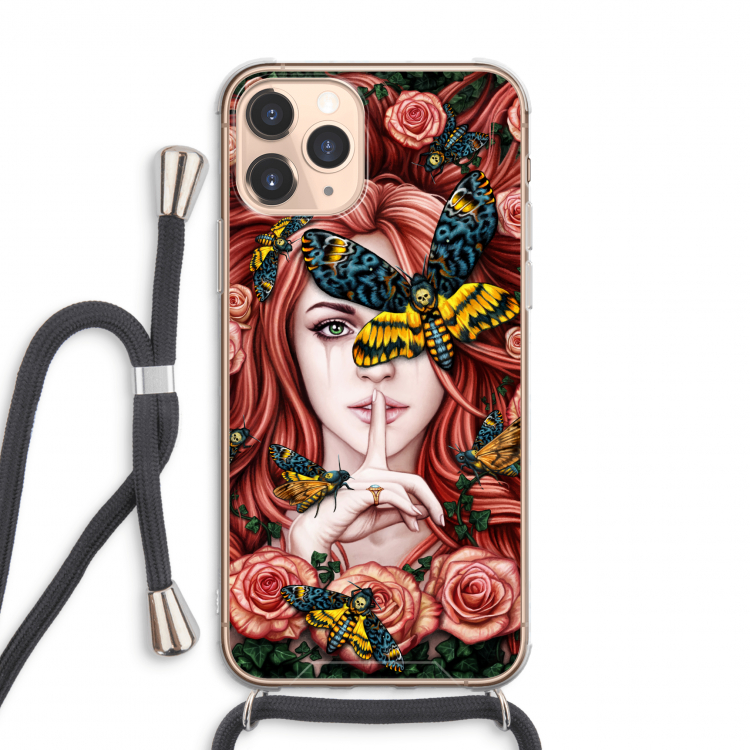 Lady Moth: iPhone 11 Pro Max Transparant Hoesje met koord