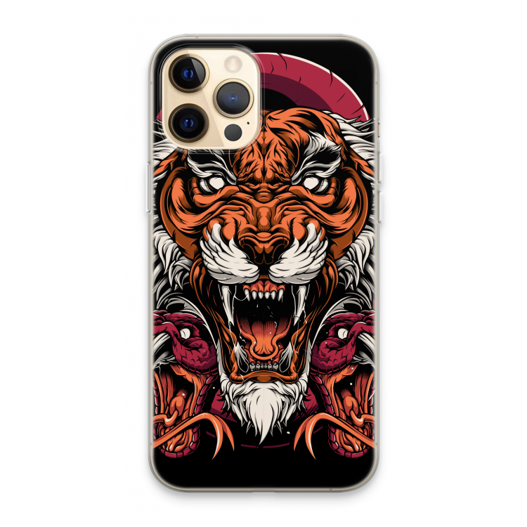 Tiger and Rattlesnakes: iPhone 13 Pro Max Transparant Hoesje