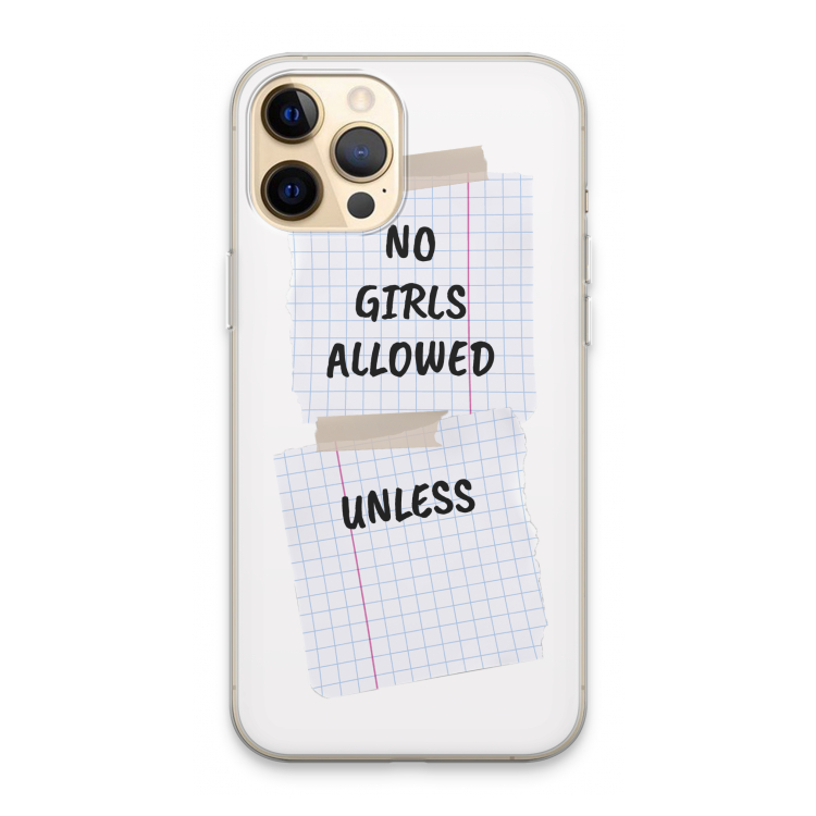 No Girls Allowed Unless: iPhone 13 Pro Max Transparant Hoesje