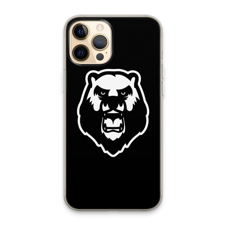 Angry Bear (black): iPhone 13 Pro Max Transparant Hoesje