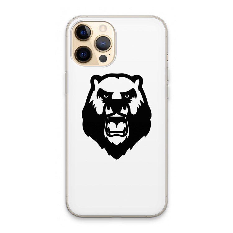 Angry Bear (white): iPhone 13 Pro Max Transparant Hoesje