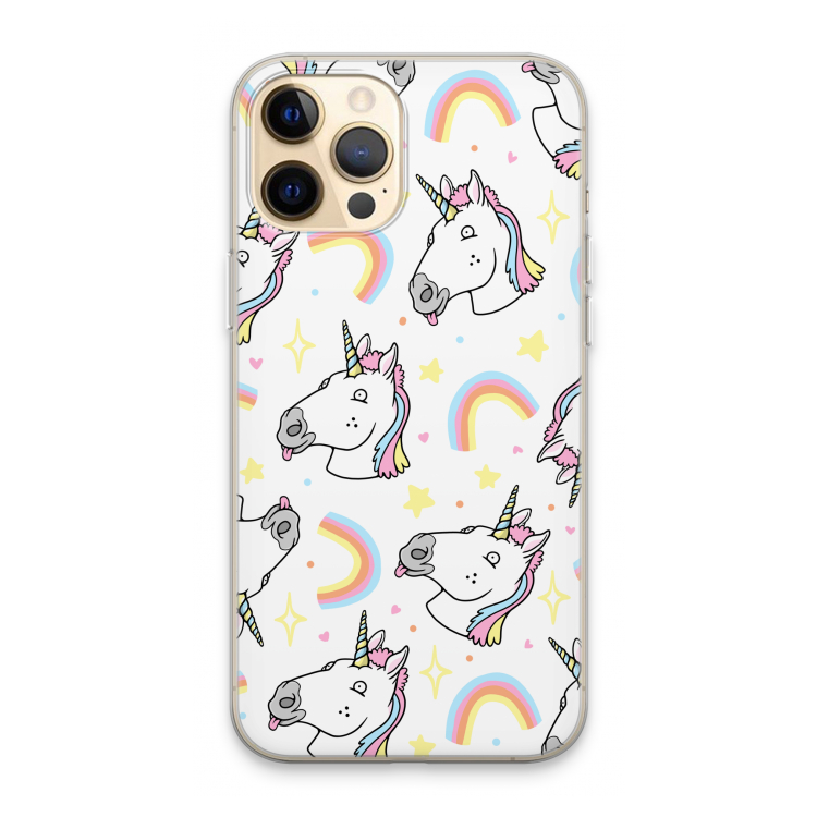 Rainbow Unicorn: iPhone 13 Pro Max Transparant Hoesje