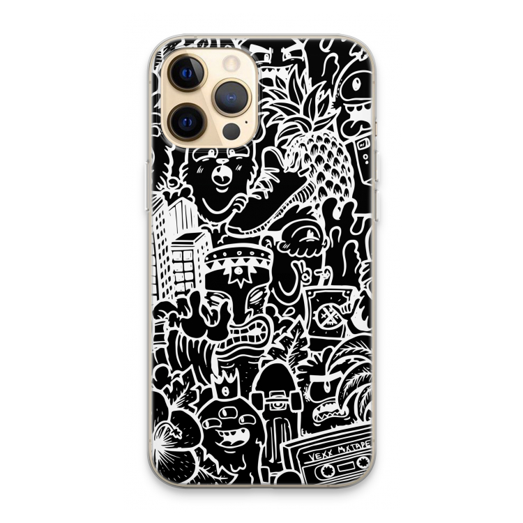 Vexx Black Mixtape: iPhone 13 Pro Max Transparant Hoesje