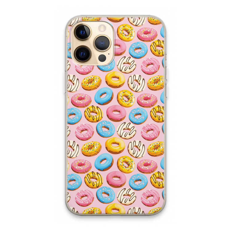 Pink donuts: iPhone 13 Pro Max Transparant Hoesje