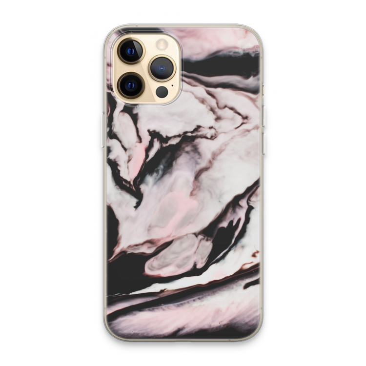 Roze stroom: iPhone 13 Pro Max Transparant Hoesje