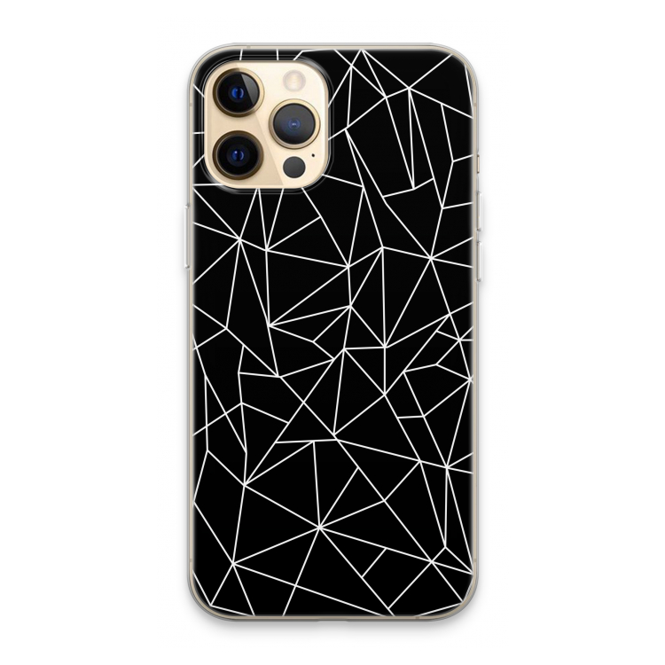 Geometrische lijnen wit: iPhone 13 Pro Max Transparant Hoesje