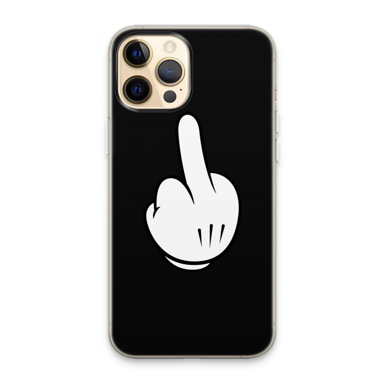 Middle finger black: iPhone 13 Pro Max Transparant Hoesje