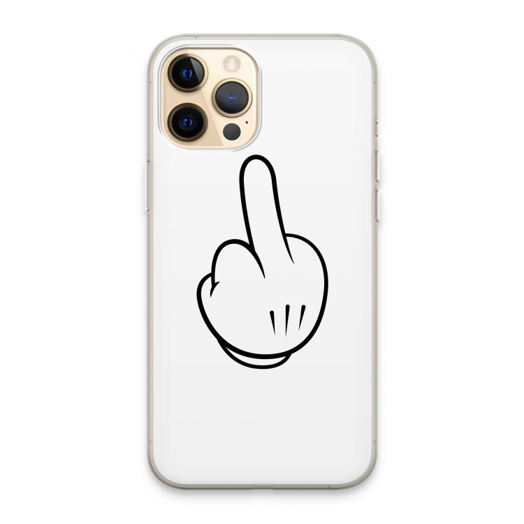 Middle finger white: iPhone 13 Pro Max Transparant Hoesje