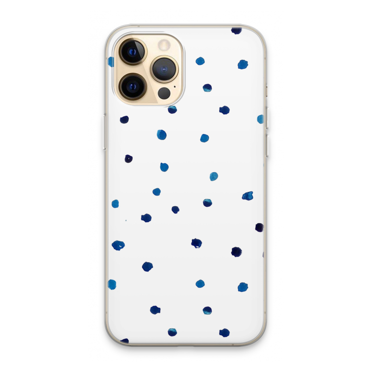 Blauwe stippen: iPhone 13 Pro Max Transparant Hoesje