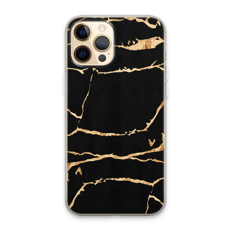Gouden marmer: iPhone 13 Pro Max Transparant Hoesje
