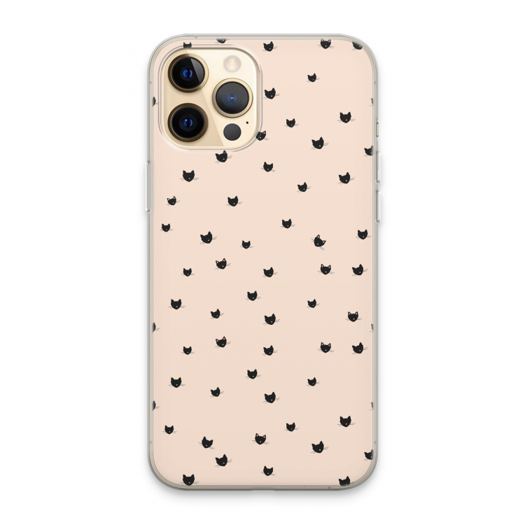 Kleine kattenkopjes: iPhone 13 Pro Max Transparant Hoesje