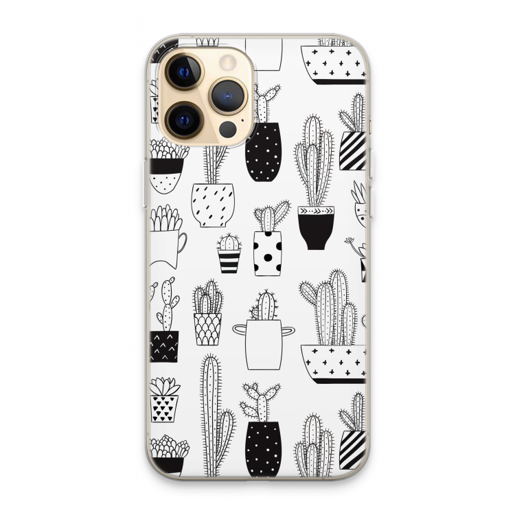 Cactusmotief: iPhone 13 Pro Max Transparant Hoesje