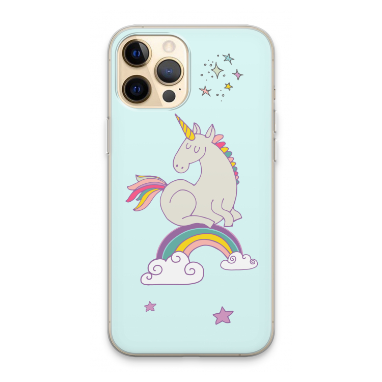 Regenboog eenhoorn: iPhone 13 Pro Max Transparant Hoesje