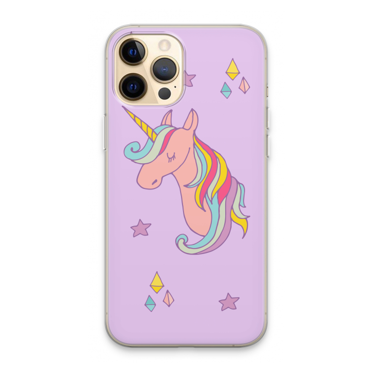 Roze eenhoorn: iPhone 13 Pro Max Transparant Hoesje
