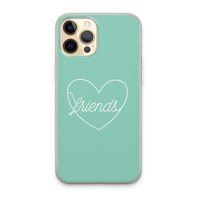 Friends heart pastel: iPhone 13 Pro Max Transparant Hoesje