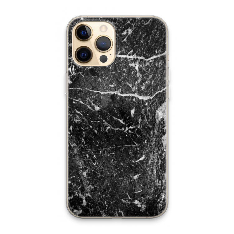 Zwart marmer: iPhone 13 Pro Max Transparant Hoesje