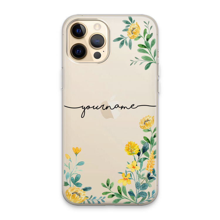 Gele bloemen: iPhone 13 Pro Max Transparant Hoesje