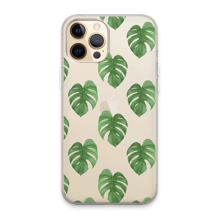 Monstera leaves: iPhone 13 Pro Max Transparant Hoesje