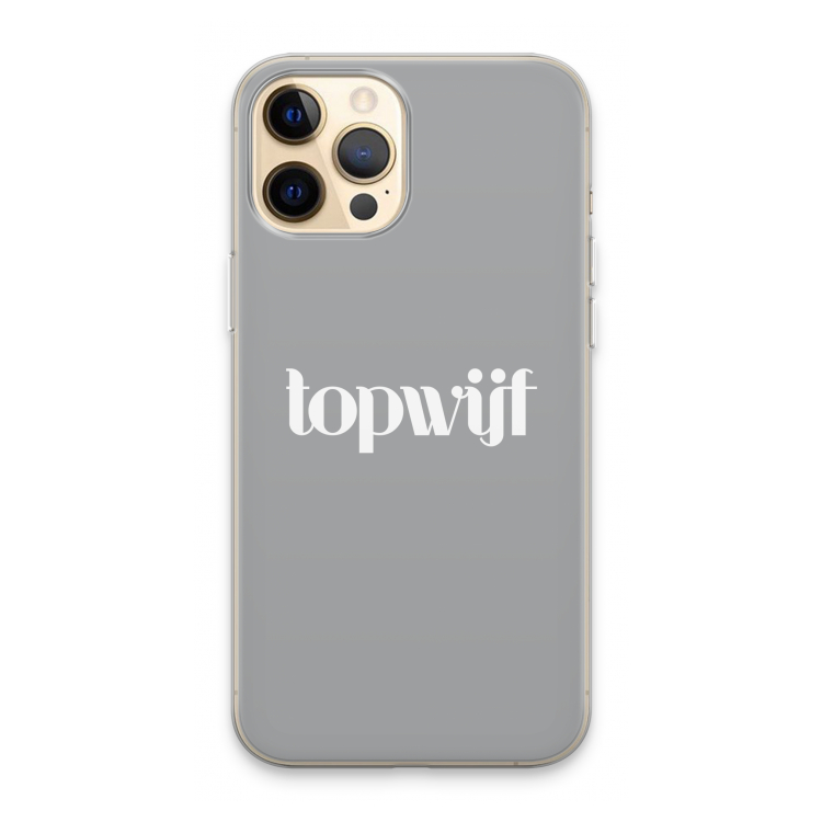 Topwijf Grijs Wit: iPhone 13 Pro Max Transparant Hoesje