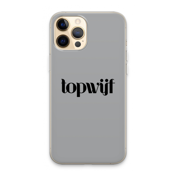Topwijf Grijs Zwart: iPhone 13 Pro Max Transparant Hoesje