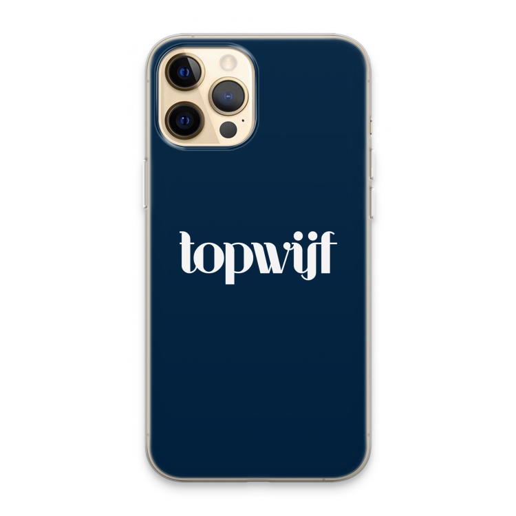 Topwijf Navy: iPhone 13 Pro Max Transparant Hoesje