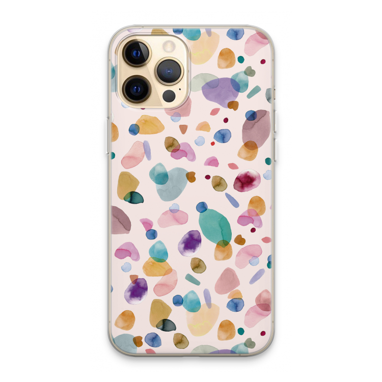 Terrazzo Memphis Pink: iPhone 13 Pro Max Transparant Hoesje