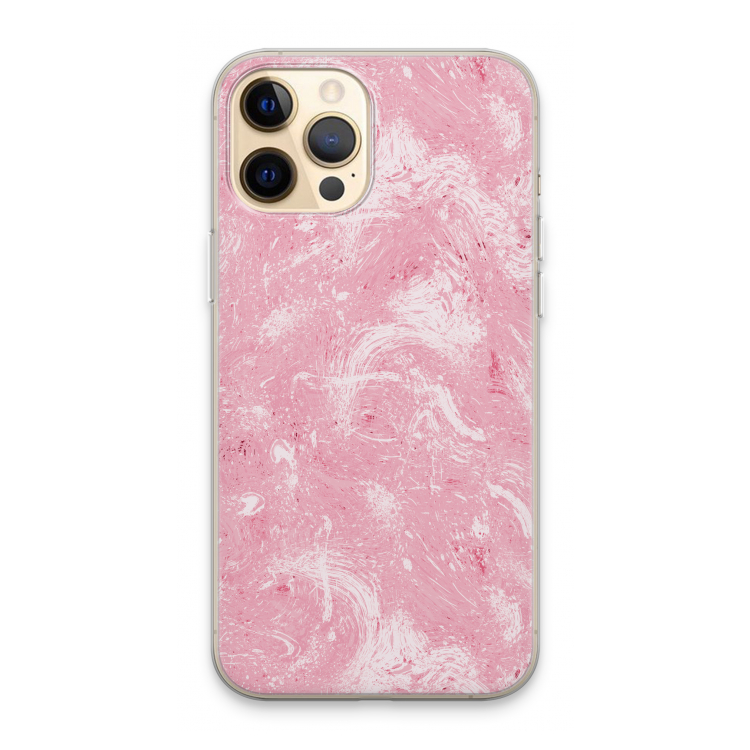 Abstract Painting Pink: iPhone 13 Pro Max Transparant Hoesje