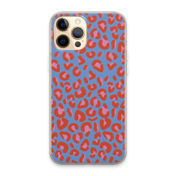Leopard blue: iPhone 13 Pro Max Transparant Hoesje