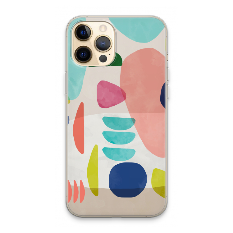 Bold Rounded Shapes: iPhone 13 Pro Max Transparant Hoesje