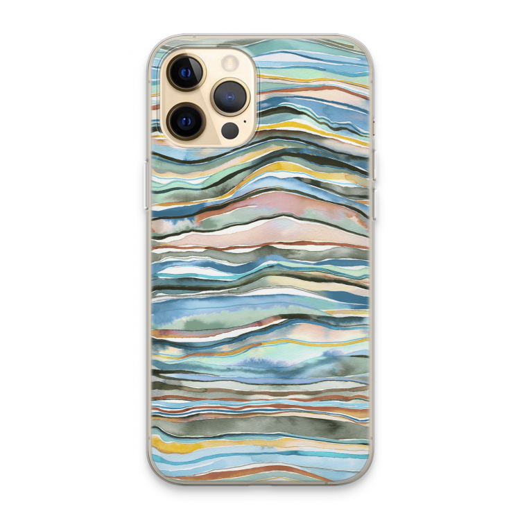 Watercolor Agate: iPhone 13 Pro Max Transparant Hoesje