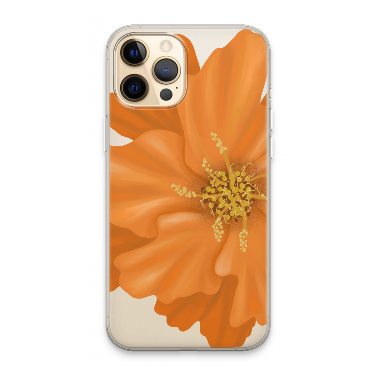 Orange Ellila flower: iPhone 13 Pro Max Transparant Hoesje