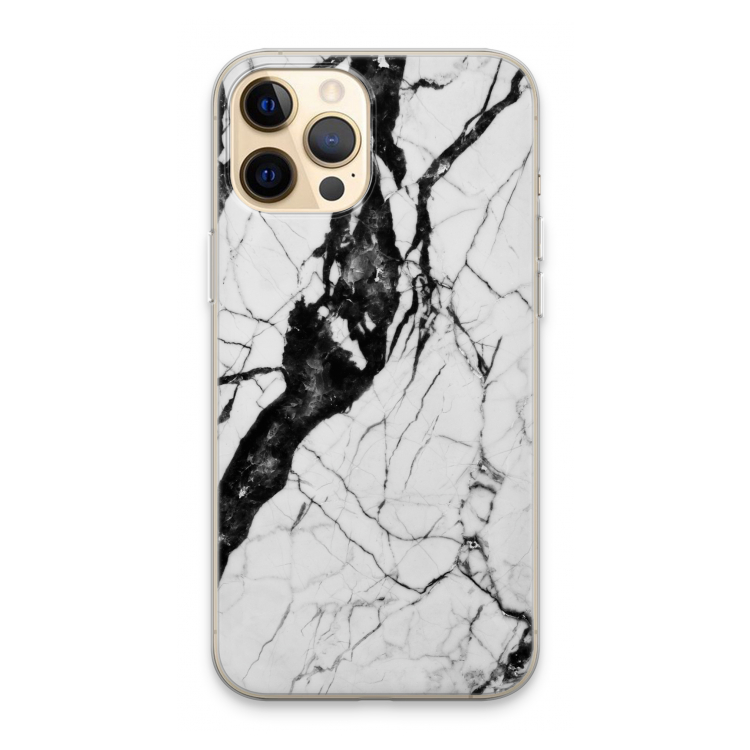 Witte marmer 2: iPhone 13 Pro Max Transparant Hoesje