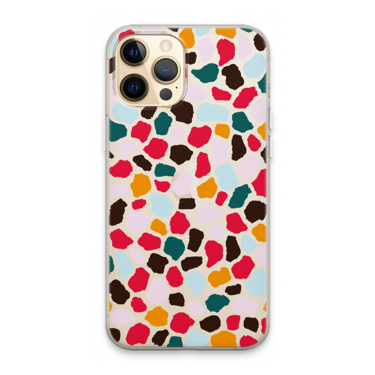Colored Giraffe: iPhone 13 Pro Max Transparant Hoesje
