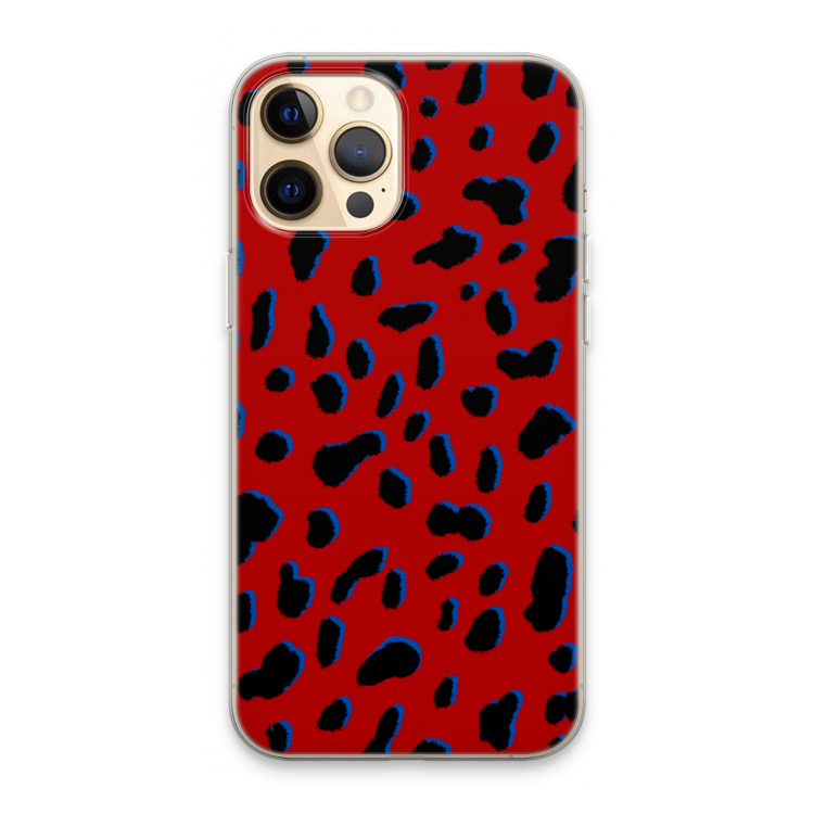 Red Leopard: iPhone 13 Pro Max Transparant Hoesje