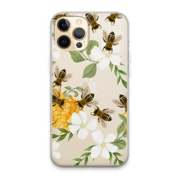 No flowers without bees: iPhone 13 Pro Max Transparant Hoesje