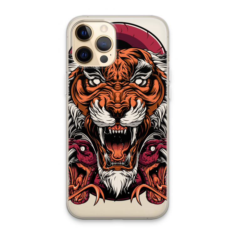 Tiger and Rattlesnakes: iPhone 13 Pro Max Transparant Hoesje